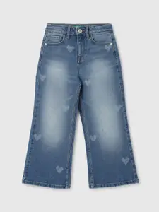 United Colors of Benetton Girls Wide Leg Clean Look Heavy Fade Jeans
