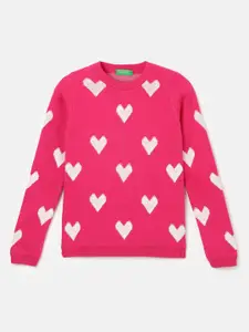 United Colors of Benetton Girls Conversational Printed Cotton Pullover