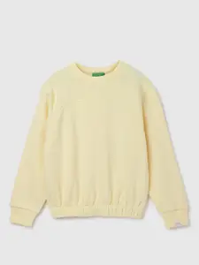 United Colors of Benetton Girls Round Neck Cotton Sweatshirt