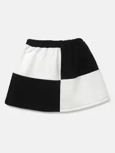 United Colors of Benetton Girls Colourblocked Pure Cotton A Line Skirt