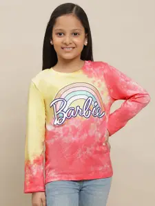 Kids Ville Girls Barbie Glitter Printed Pure Cotton T-shirt