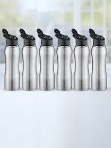 BOROSIL Grip N Sip Silver Toned 6-Pcs Stainless Steel Single Wall Sipper Bottle 750ml each