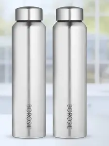 BOROSIL Aquaslim 2-Pcs Stainless Steel Water Bottles - 1 L Each