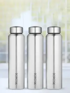 BOROSIL Aquaslim 3 Pcs Stainless Steel Water Bottle-1L Each