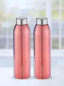 BOROSIL Easysip Pink 2 Pieces Stainless Steel Water Bottle 750 ml each