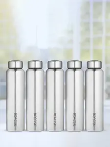 BOROSIL Aquaslim 5 Pieces Stainless Steel Water Bottle 1L