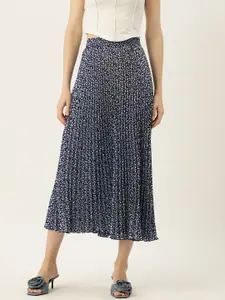 WISSTLER Floral Printed Gathered Flared Midi Skirt