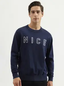 United Colors of Benetton Typography Embroidered Cotton Pullover Sweater