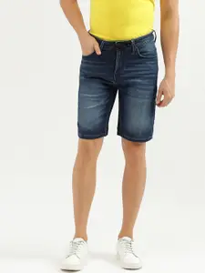 United Colors of Benetton Men Washed Mid Rise Slim Fit Cotton Denim Shorts