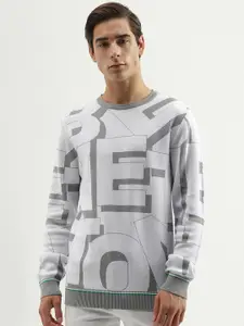 United Colors of Benetton Typography Printed Cotton Pullover