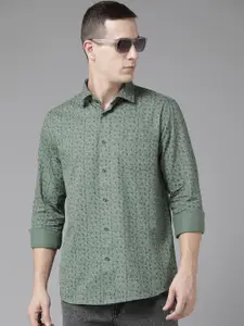 Blackberrys Pure Cotton Slim Fit Printed Casual Shirt