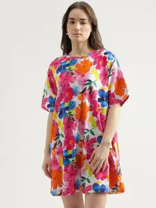 United Colors of Benetton Floral Printed T-Shirt Dress