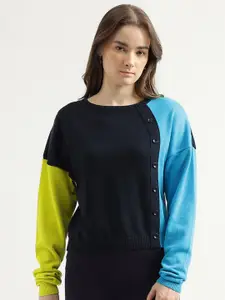 United Colors of Benetton Colourblocked Cotton Pullover