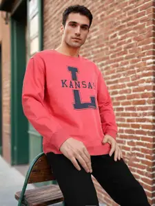 Lee Typography Printed Round Neck Cotton Pullover Sweatshirt