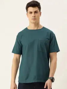 Bene Kleed Dyed Cotton-Linen Woven Casual T-Shirt