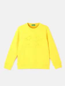 United Colors of Benetton Boys Printed Cotton Pullover Sweatshirt