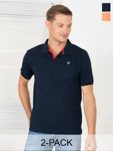 Lux Cozi Pack Of 2 Polo Collar Cotton T-shirt