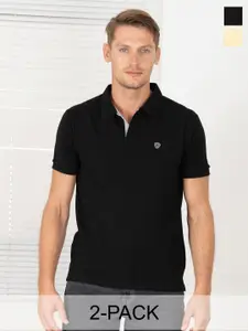 Lux Cozi Pack Of 2 Polo Collar Cotton T-shirt