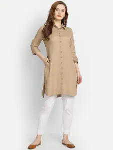 SUTI Shirt Collar High Low Pathani Kurta