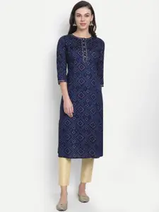 SUTI Bandhani Printed Gotta Patti Kurta
