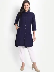 SUTI Women Blue Thread Work Pathani Kurta