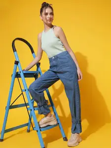 Belliskey Women Straight Fit High-Rise Denim Jeans