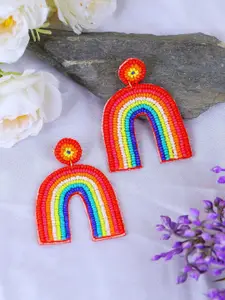 Crunchy Fashion Beaded Rainbow Contemporary Drop Earrings