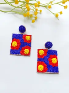 Crunchy Fashion Square Beaded Drop Earrings