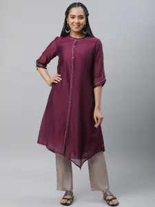 AURELIA Round Neck A-Line Asymmetric Kurta