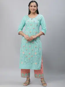 AURELIA Floral Printed Regular Pure Cotton Kurta