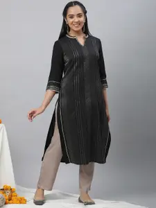 AURELIA Band Collar Geometric Printed Kurta