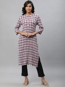 AURELIA Printed Band Collar Cotton Kurta