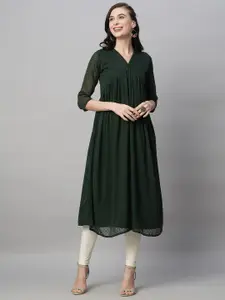 RATAN Woven Design V-Neck Empire A-Line Kurta