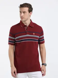 Classic Polo Slim Fit Striped Polo Collar Cotton T-shirt