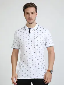 Classic Polo Geometric Printed Polo Collar Slim Fit T-shirt
