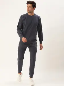 Sports52 wear Solid Round Neck Sweatshirt And Mid-Rise Jogger