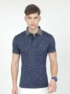 Classic Polo Floral Printed Polo Collar Cotton Slim Fit T-shirt