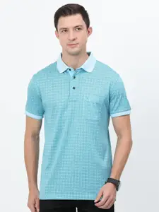 Classic Polo Abstract Printed Polo Collar Slim Fit Cotton T-shirt
