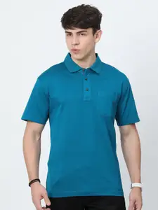 Classic Polo Abstract Self Design Polo Collar Cotton T-shirt