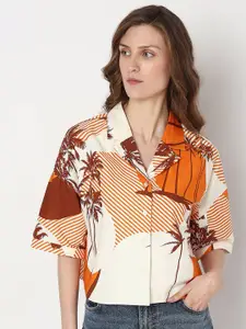 Vero Moda Tropical Printed Cuban Collar Pure Cotton Casual Shirt