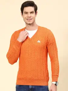 Monte Carlo V- Neck Cable Knit Ribbed Pullover