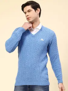 Monte Carlo V-Neck Cable Knit Woollen Pullover
