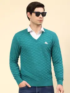 Monte Carlo Long Sleeves V-Neck Cable Knit Woollen Pullover