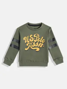 U.S. Polo Assn. Kids Boys Brand Logo Printed Sweatshirt