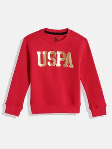 U.S. Polo Assn. Kids Boys Brand Logo Printed Sweatshirt