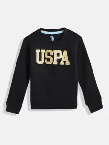 U.S. Polo Assn. Kids Boys Brand Logo Printed Sweatshirt