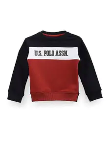 U.S. Polo Assn. Kids Boys Brand Logo Printed Sweatshirt