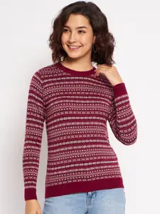 CLAPTON Cable Knit Ribbed Knitted Wool Pullover