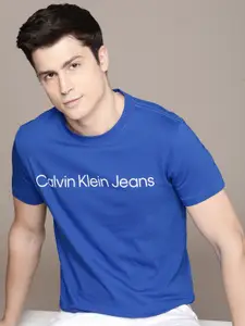 Calvin Klein Jeans Pure Cotton Brand Logo Printed  Slim Fit Casual T-shirt
