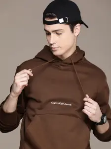 Calvin Klein Jeans Brand Logo Embroidered Detail Hooded Sweatshirt